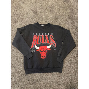 Hanes Vintage Chicago Bulls Sweatshirt M Black Red